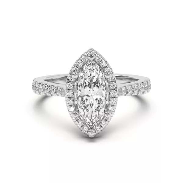 Cici Halo Engagement Ring With 1.01 Carat Marquise Diamond