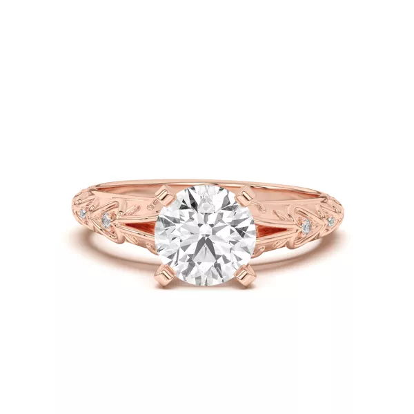 Kathryn Pavé Heart Scroll Engagement Ring