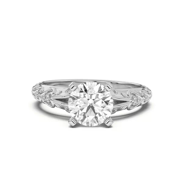 Kathryn Pavé Heart Scroll Engagement Ring