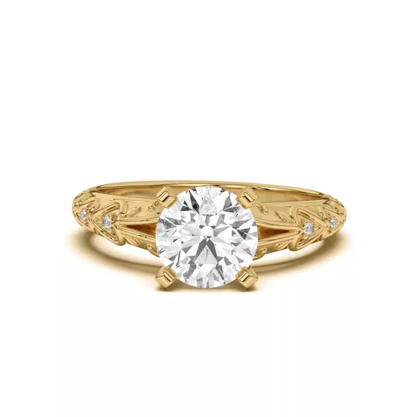 Kathryn Pavé Heart Scroll Engagement Ring
