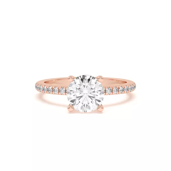 Betsy Petite Lab Pavé Engagement Ring