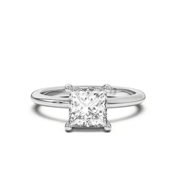 Beverly Timeless Hidden Halo Engagement Ring With 1.8 Carat Princess Diamond