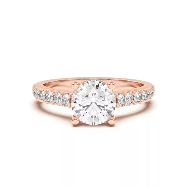 Rita Graduated Pavé Engagement Ring With Hidden Halo