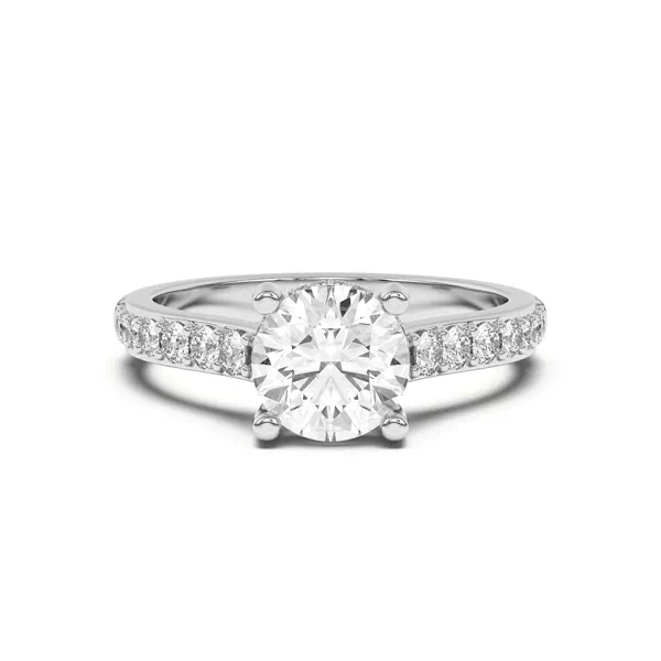 Rita Graduated Pavé Engagement Ring With Hidden Halo