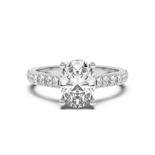 Rita Graduated Pavé Engagement Ring With Hidden Halo