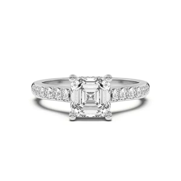 Rita Graduated Pavé Engagement Ring With Hidden Halo