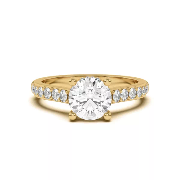 Rita Graduated Pavé Engagement Ring With Hidden Halo