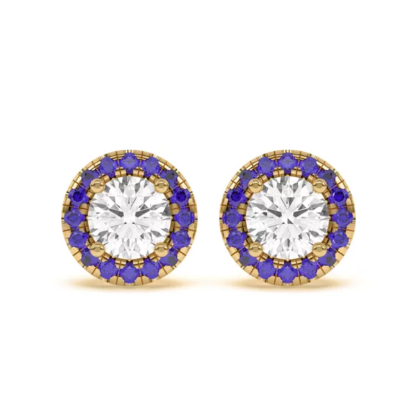 Eva Classic Sapphire Halo Earrings