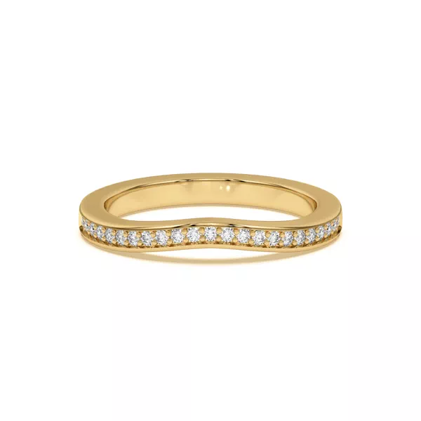 Vesara Curved Channel Pavé Band