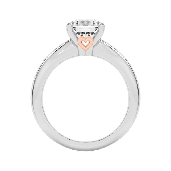 Golden Rose Heart Engagement Ring