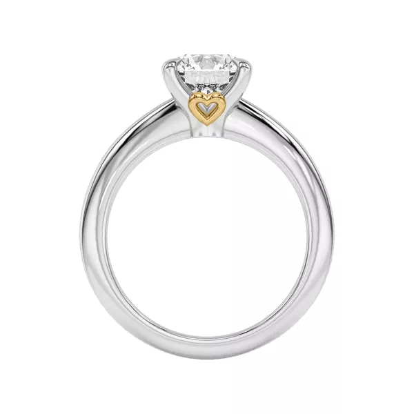 Golden Heart Petite Engagement Ring