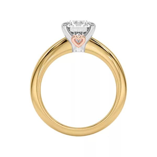 Golden Rose Heart Petite Engagement Ring