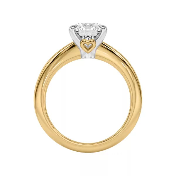 Golden Heart Petite Engagement Ring