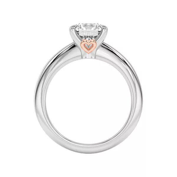Golden Rose Heart Petite Engagement Ring