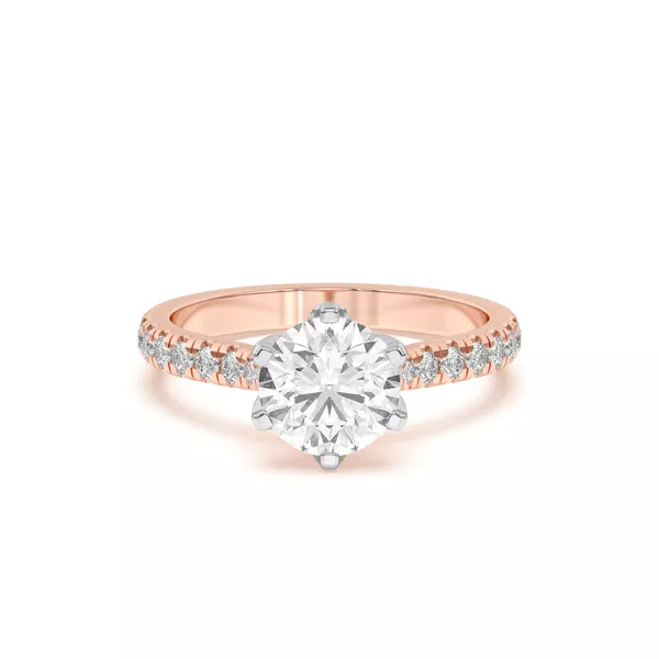 Marigold Grand Tulip Inspired 6 Prong Two-Tone Lab Engagement Ring