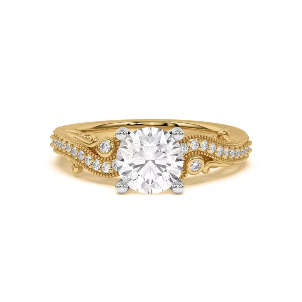 Oasis Filigree Pavé Lab Engagement Ring