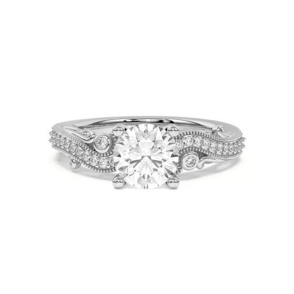 Oasis Filigree Pavé Lab Engagement Ring