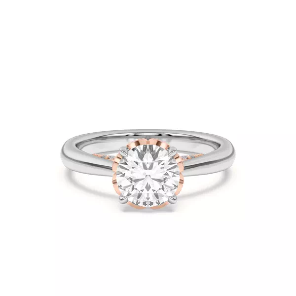 Roselle Petal Hidden Halo Ring
