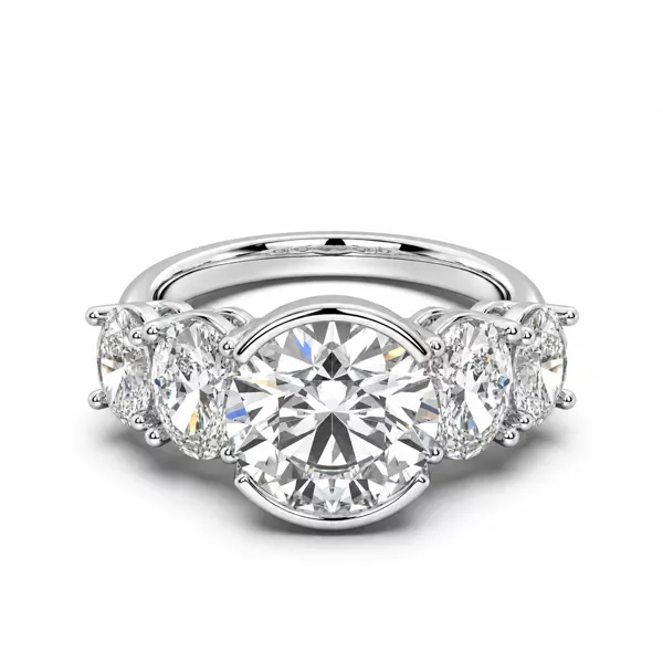 Setting Neria Five-Stone Half Bezel Lab Diamond