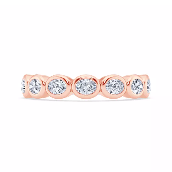 East-West Oval Diamond Bezel Band