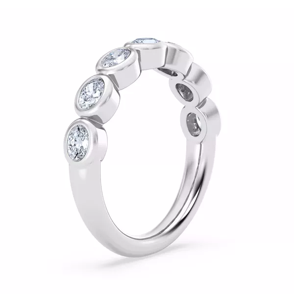 East-West Oval Diamond Bezel Band
