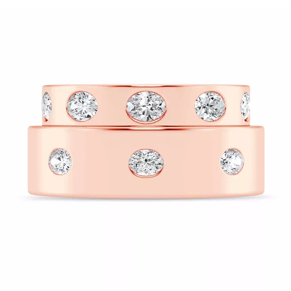 Flush Set Oval Diamond Band