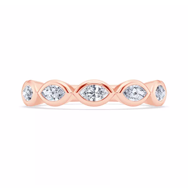 East-West Marquise Lab Diamond Bezel Band