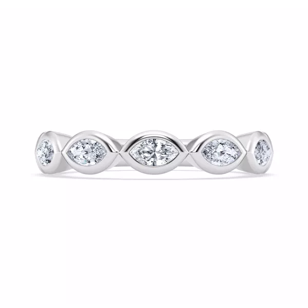 East-West Marquise Lab Diamond Bezel Band
