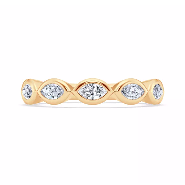East-West Marquise Lab Diamond Bezel Band