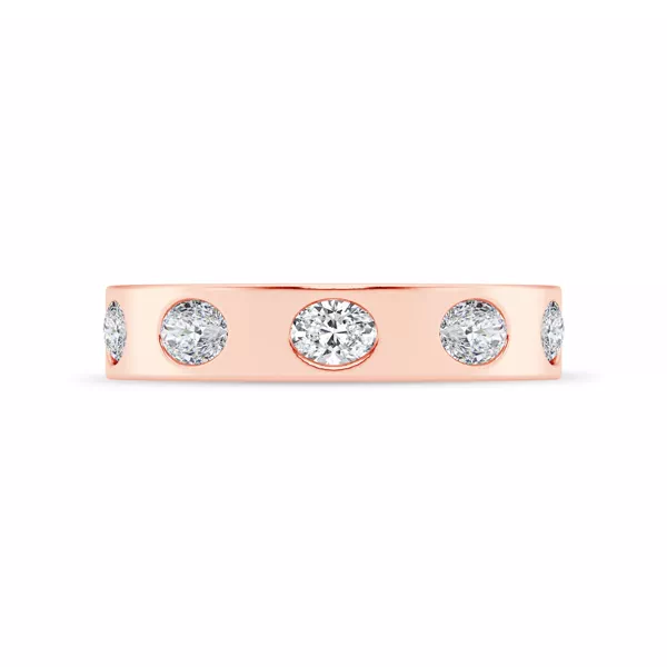 Flush Set Oval Lab Diamond Band