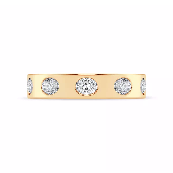 Flush Set Oval Lab Diamond Band