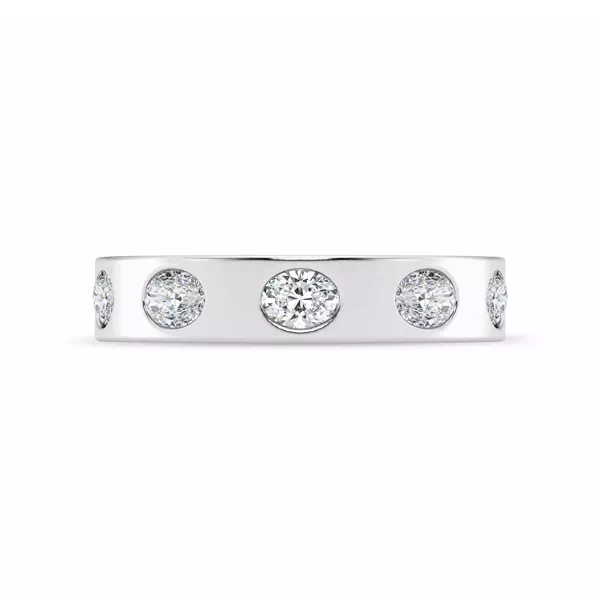 Flush Set Oval Lab Diamond Band