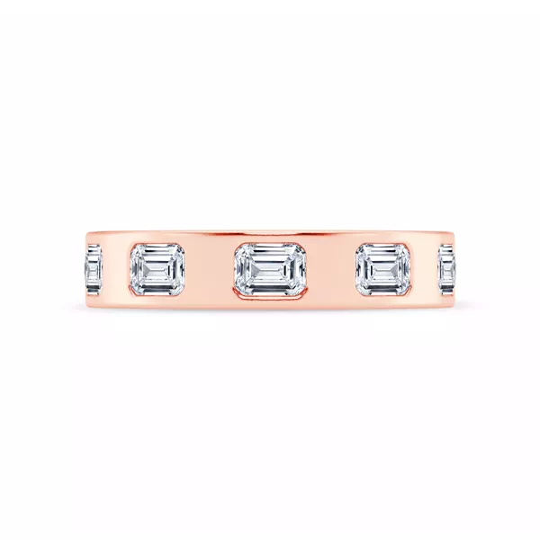 Flush Set Emerald-Cut Lab Diamond Band