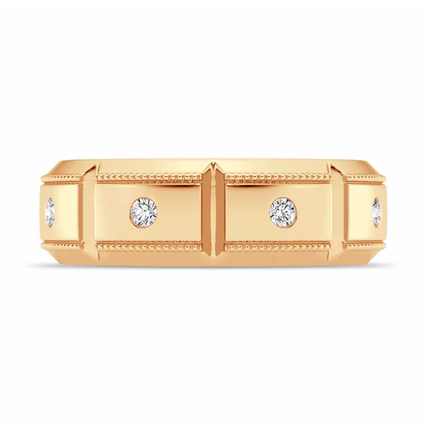 Women’s Wedding Ring Milgrain Brick Lab Diamond Eternity Band (6.8mm)