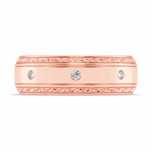 Engraved Lab Diamond Beveled Eternity Band (8mm)
