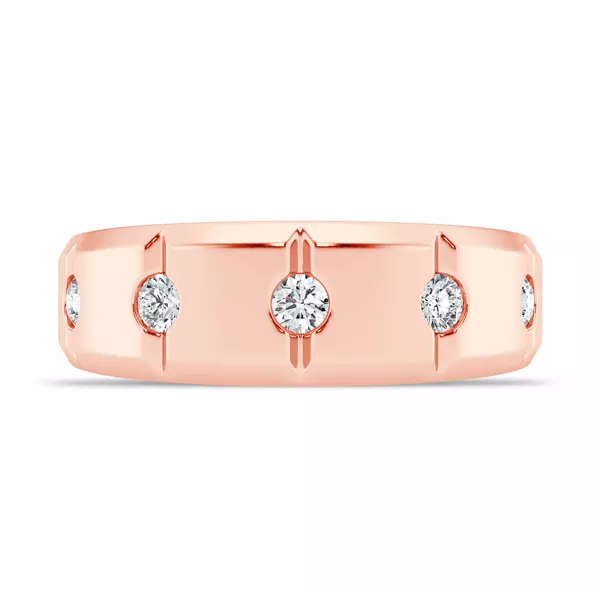 Grooved Tapered Lab Diamond Band (7mm)
