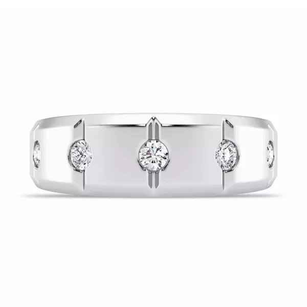 Grooved Tapered Lab Diamond Band (7mm)