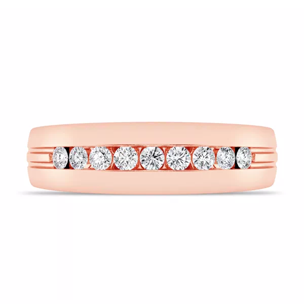 Channel-Set Grooved Lab Diamond Band (6.4mm)