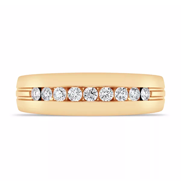 Channel-Set Grooved Lab Diamond Band (6.4mm)