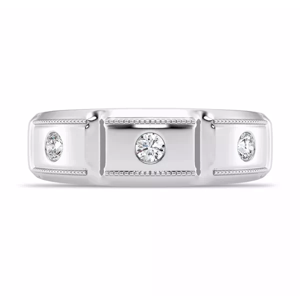 Milgrain Brick Lab Diamond Band (7.00mm)