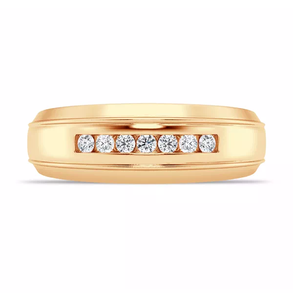 Grooved Channel-Set Lab Diamond Band (7.5mm)