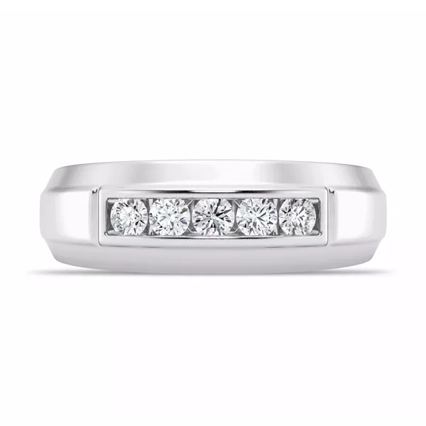Raised Channel-Set Lab Diamond Band (7mm)