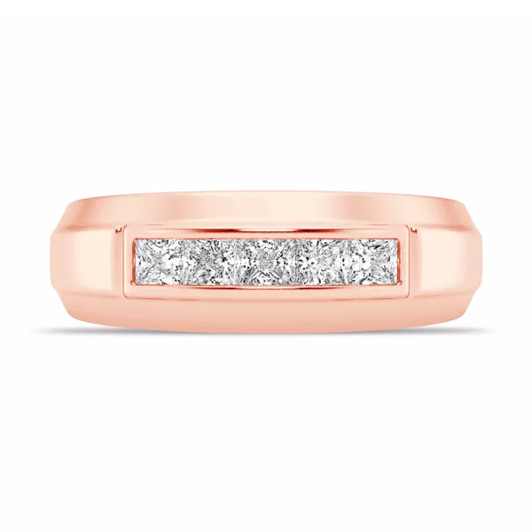 Raised Channel-Set Princess-Cut Lab Diamond Band (7mm)