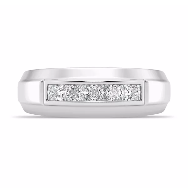 Raised Channel-Set Princess-Cut Lab Diamond Band (7mm)