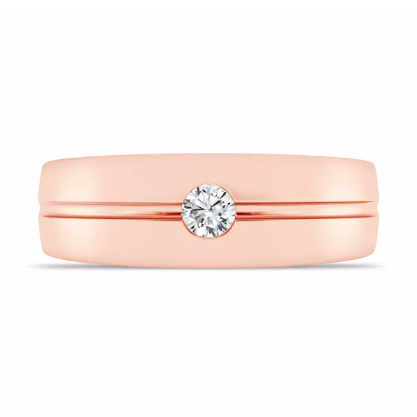Grooved Lab Diamond Solitaire Band (7mm)