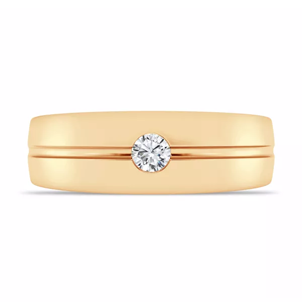 Grooved Lab Diamond Solitaire Band (7mm)