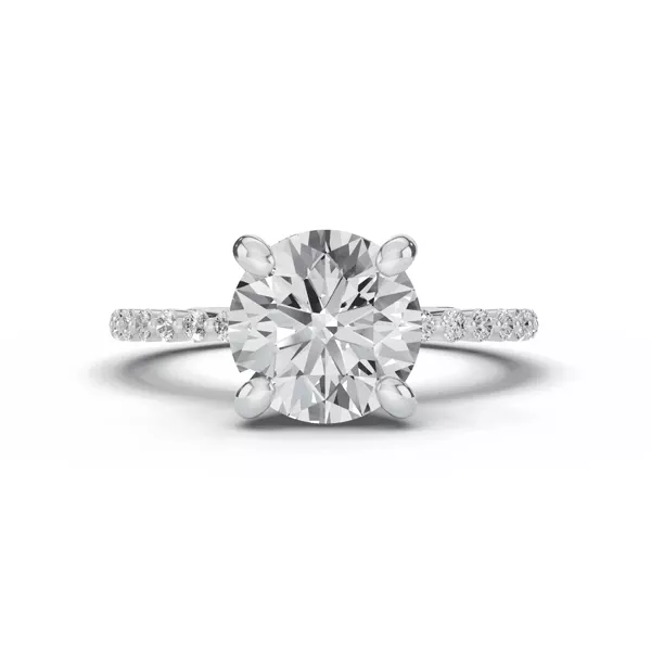 Tradition Pavé Lab Shared Prong Hidden Halo Engagement Ring (.30ct. tw.)