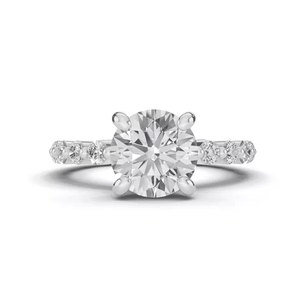 Tradition Pavé Lab Shared Prong Hidden Halo Engagement Ring (.80ct. tw.)