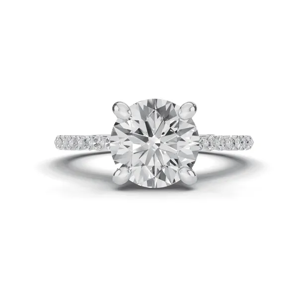 Tradition Shared Prong Pavé Lab Cathedral Ring (1/4ct. tw.)