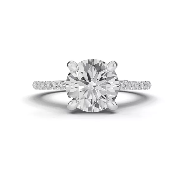 Signature Hearts & Arrows Shared Prong Cathedral Lab Engagement Ring (1/4ct. tw.)